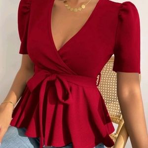 🔥 NEW Red Hot Peplum Top *FREE Shipping*